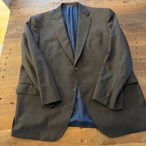 Jack Victor Classic Loro Piana Fabric Wool Charcoal Suit 48S, 40x29” FF pant